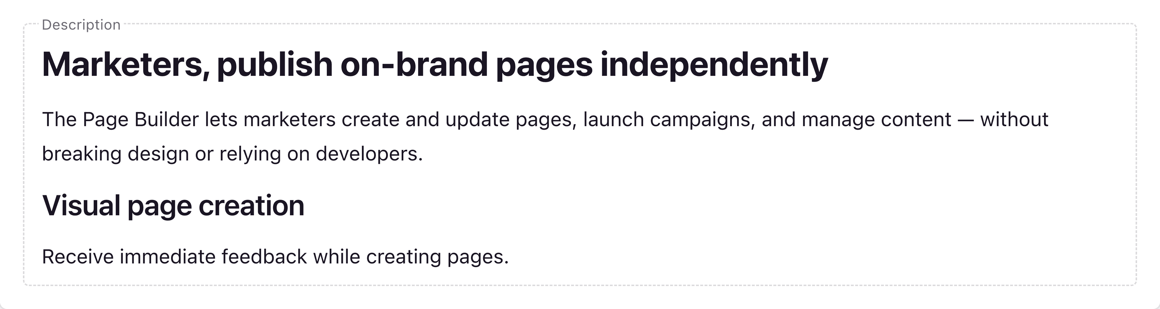A screenshot of a rich text field in the Page Builder.