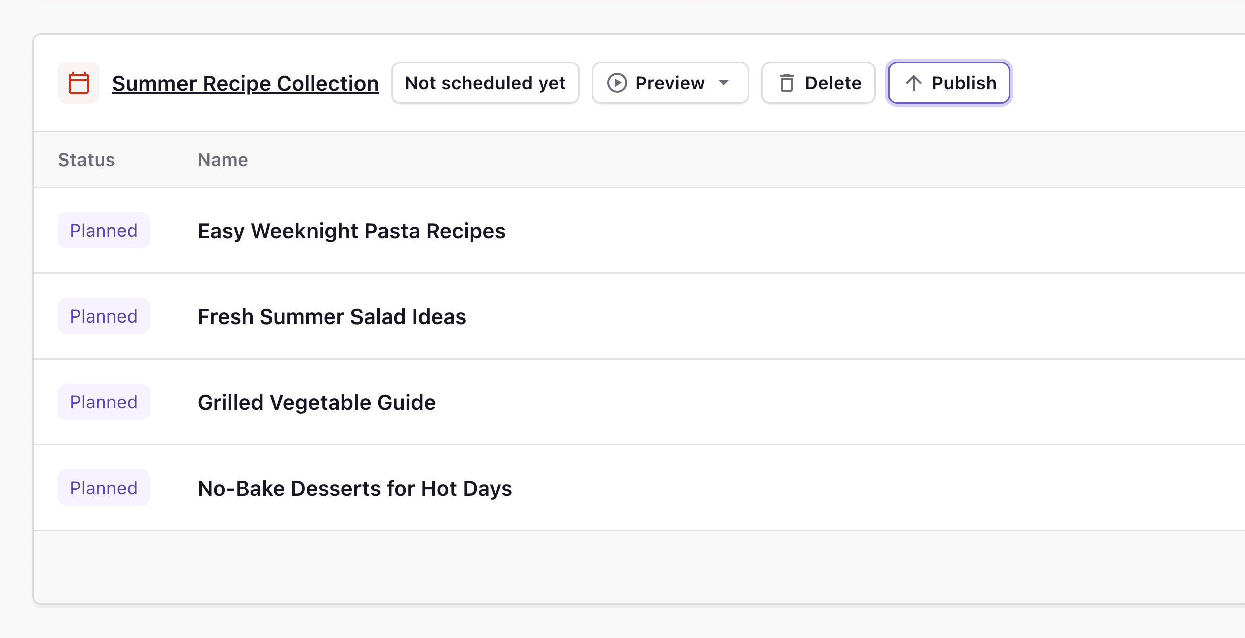 A screenshot of the Publish button used to publish a release immediately.